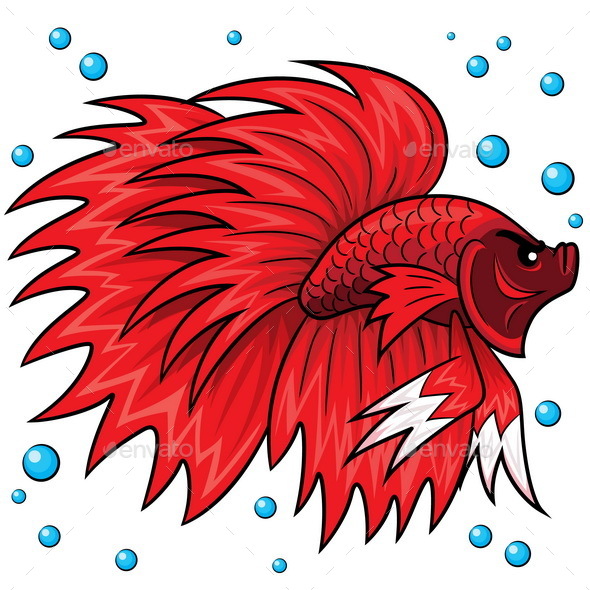Betta Fish Cartoon by rubynurbaidi GraphicRiver